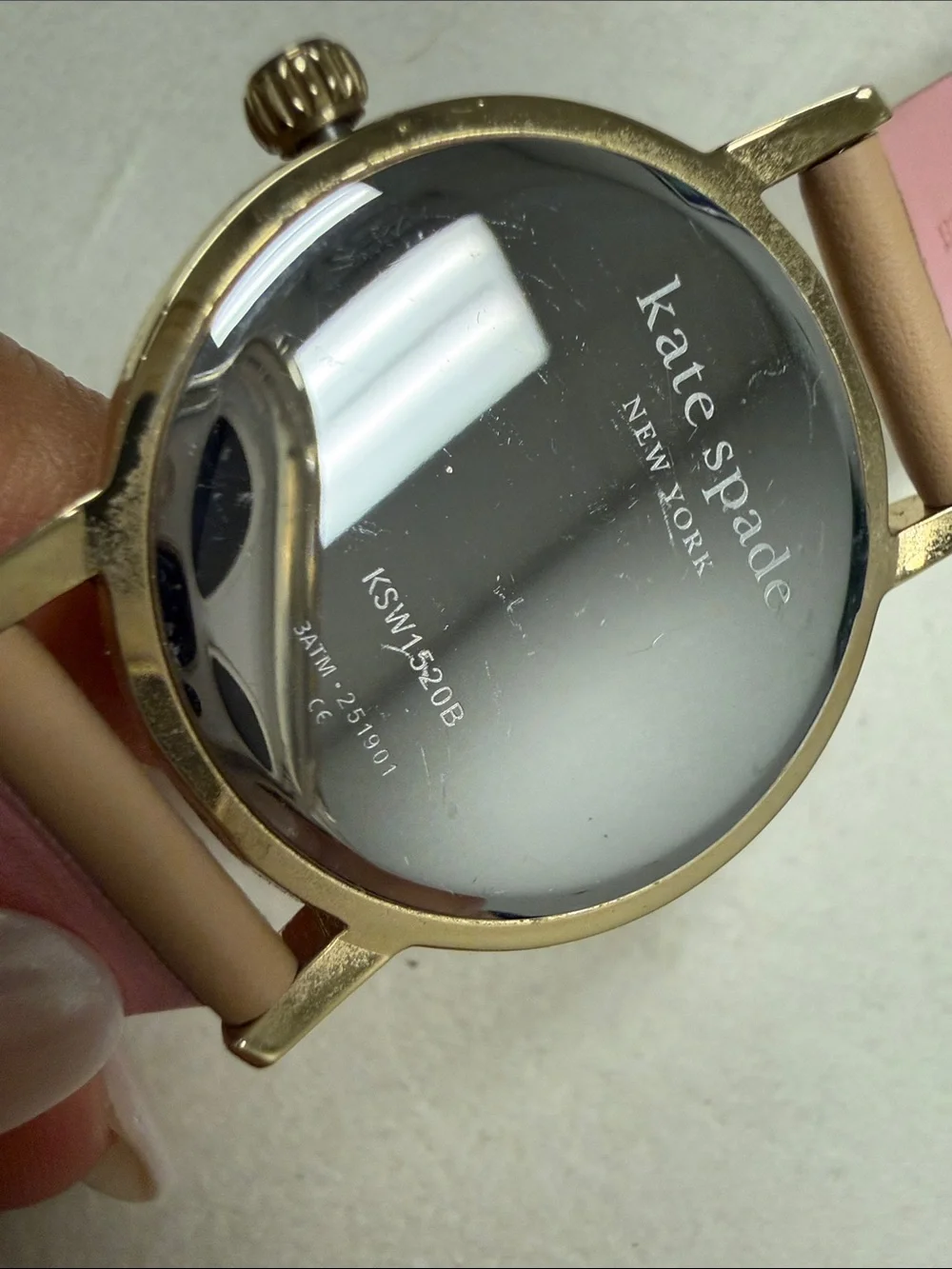 kate spade Pink Mother-of-Pearl Dial Watch with Blush Strap